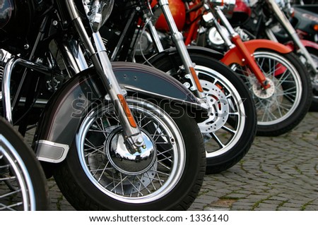 Front wheels classic motorbikes detail