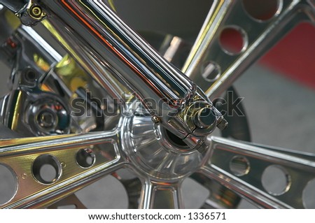 Chrome motorbike wheel spikes