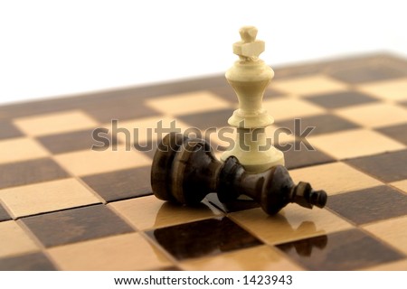 White chess player win the game
