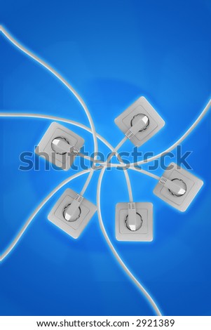 Electrical power cords connection concept