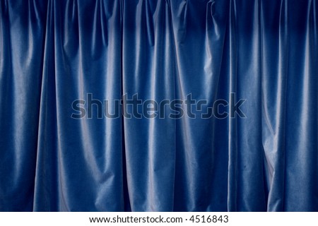 Simple abstract background with blue curtain fabric
