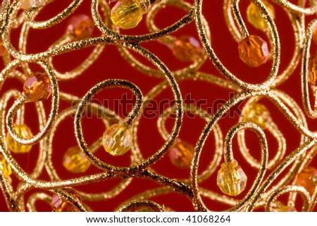 Abstract golden shapes and jewels