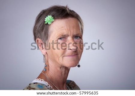 Mature woman head shot portrait