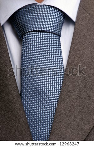 Detail of suit and tie, isolated
