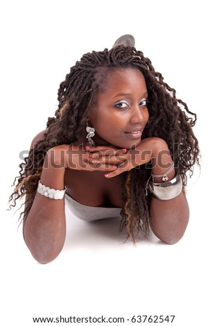 stock photo : Young and beautiful woman posing - isolated