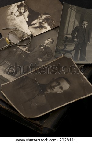 old photographs on the table