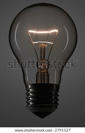 whole lit bulb in the dark