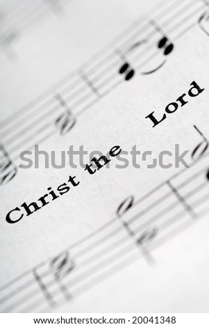 a detail from the hymnal with the phrase: Christ The Lord