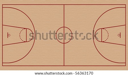 Basketball court parquet