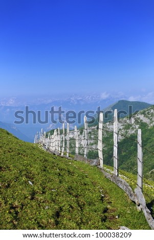 countryside mountain landscape and nature in spring season