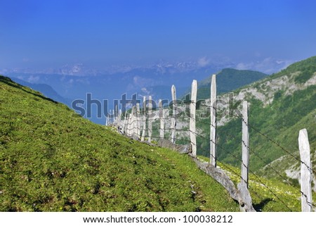 countryside mountain landscape and nature in spring season