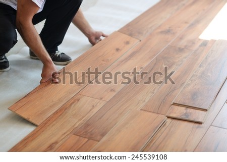 Installing laminate flooring in new home indoor