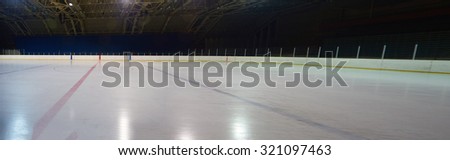 empty ice rink, hockey and skating arena  indoors