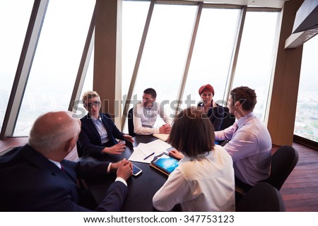 startup business people group have meeting in modern bright office interior, senoir investors  and young software  developers