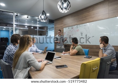 startup business team brainstorming on meeting   working on laptop and tablet computer