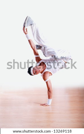 break dancer handstand pose