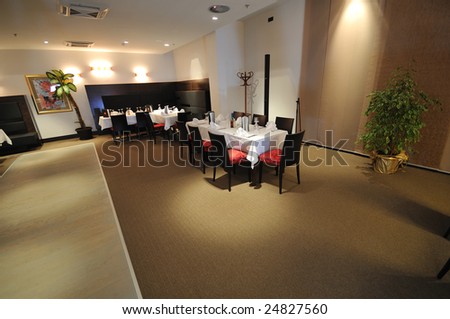 coffee restaurant indoor with luxury wooden furniture