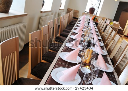 empty restaurant indoor with modern style furniture and decoration