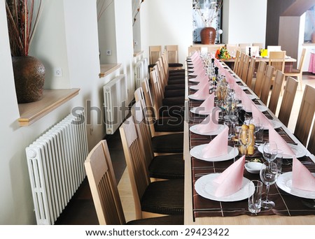 empty restaurant indoor with modern style furniture and decoration