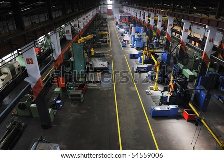 iron works steel and machine parts modern factory indoor hall