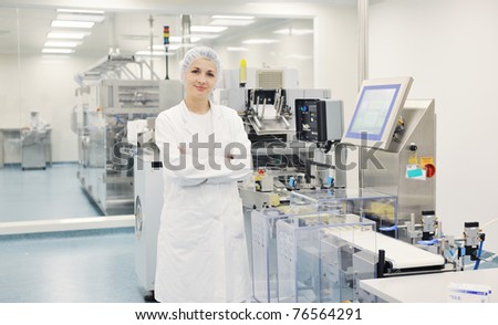 woman worker in pharmacy company warehouse