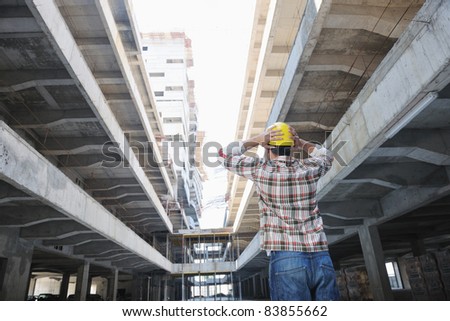 handsome hard worker people portrait at construction site