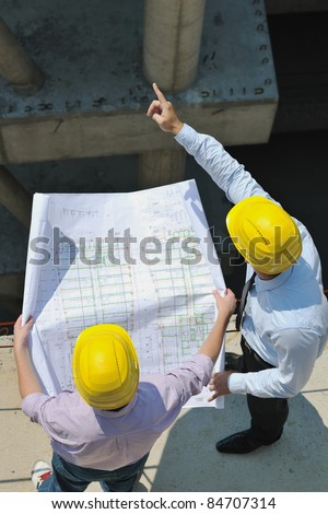 Construction Project business man Architect engineer manager at construction site