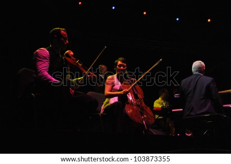 CLUJ NAPOCA, ROMANIA Ã¢Â?Â? MAY 29: Jazz band Pink Martini performs live at the Sports Hall of Cluj, Romania, MAY 29, 2012 in Cluj-Napoca, Romania