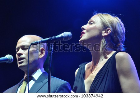 CLUJ NAPOCA, ROMANIA Ã¢Â?Â? MAY 29: Jazz band Pink Martini performs live at the Sports Hall of Cluj, Romania, MAY 29, 2012 in Cluj-Napoca, Romania