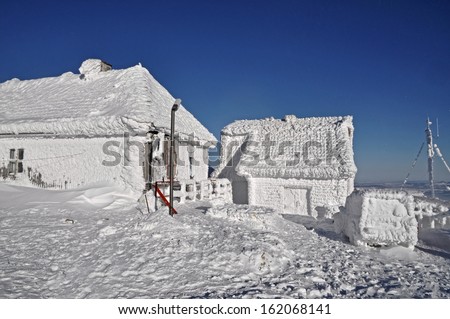 Ice-covered meteorological station