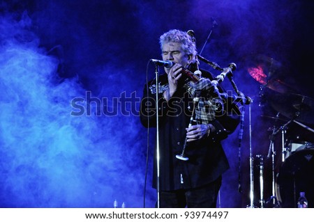 CLUJ NAPOCA, ROMANIA – JANUARY 28: Rock band Nazareth performs live at the Students Culture House of Cluj, Romania, January 28, 2012 in Cluj-Napoca, Romania