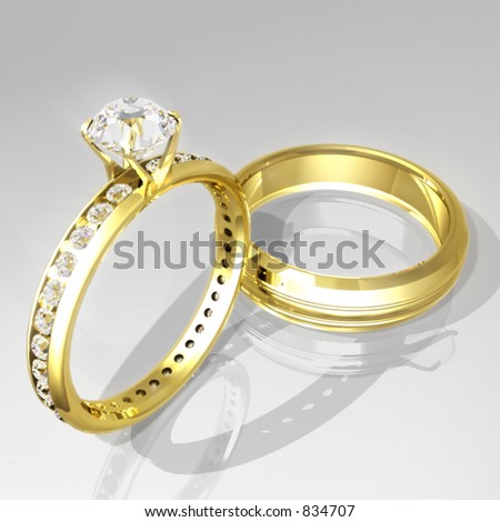 stock photo Wedding Rings 3D