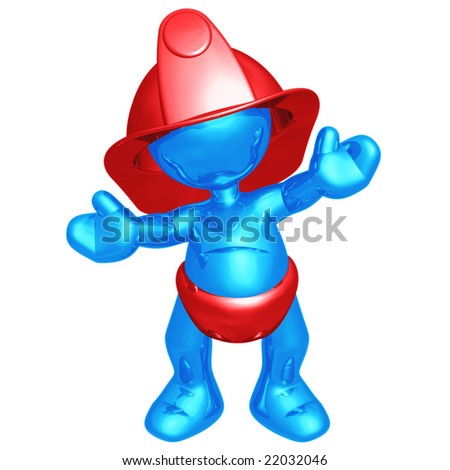 Baby Firefighter. 3d. abstract