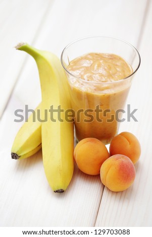 fresh banana and apricot shake - fruits and vegetables