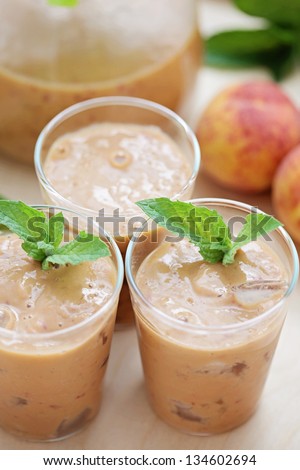 delicious and cold peach coctail - food and drink