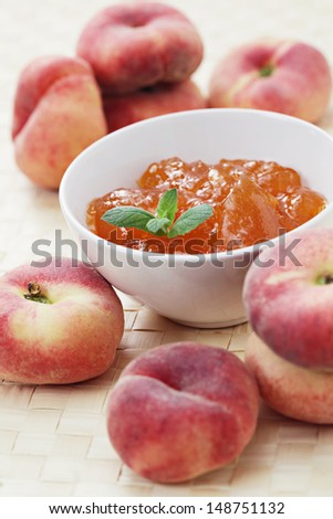 homemade peaches marmalade - goods in jars