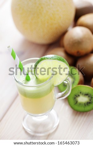 homemade kiwi and melon juice - food and drink