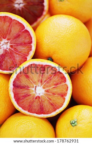ripe red orange in basket - fruits and vegetables