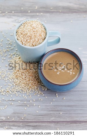 tahini made from sesame seeds - food and drink