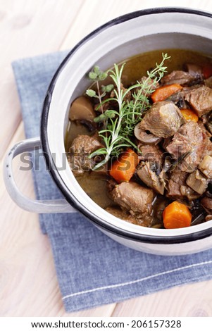 delicious goulash with mushroom - food and drink