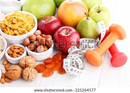 cereals and fruit - diet and breakfast