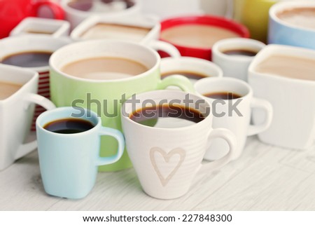 lots of coffee cups - coffee time
