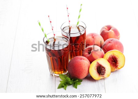 glass of fruit iced tea - food and drink