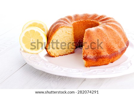 homemade lemon cake - sweet food
