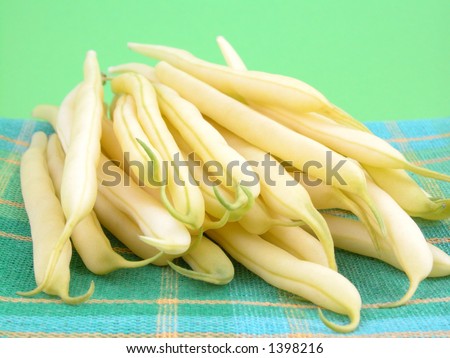 close-ups of fresh yellow string beans