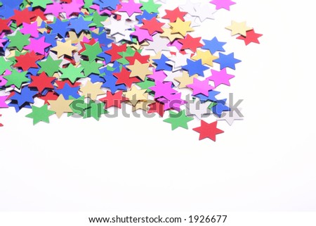 colorful confetti stars isolated on white