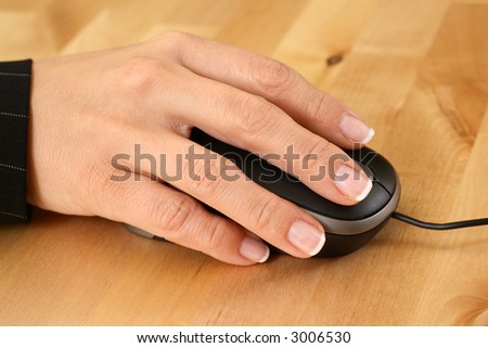 close-ups of hand on mouse
