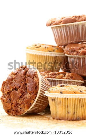 stack of delicious muffins - food and drink