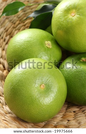 green and fresh grapefruits - food and drink