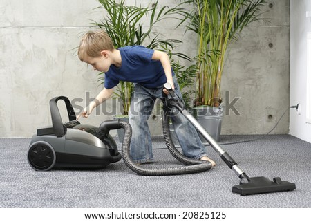 A Boy Cleaning